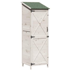 vidaXL Abri de jardin Blanc 59 5 x 56 x 176 5 cm Bois de Sapin Massif