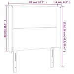 vidaXL Tête de lit avec oreilles Crème 83x16x118/128 cm Tissu