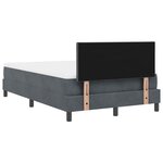 vidaXL Lit à ressorts avec tête de lit Gris foncé 120 x 200 cm Velours