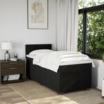 vidaXL Sommier à lattes de lit avec matelas Noir 100x200 cm Tissu