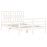 vidaXL Cadre de lit sans matelas blanc bois massif