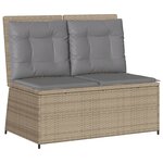 vidaXL Salon de jardin avec coussins 7 Pièces beige résine tressée