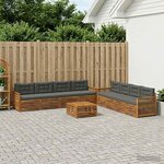vidaXL Ensemble de canapés d'extérieur 9 Pièces Naturel et Anthracite