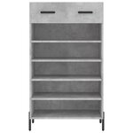 vidaXL Armoire à chaussures gris béton 60x35x105 cm bois d'ingénierie
