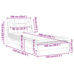 vidaXL Lit avec matelas blanc 100x200 cm similicuir