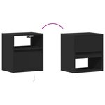 vidaXL Meubles TV muraux avec lumières LED 2 Pièces noir 41x31x45 cm