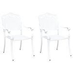 vidaXL Chaise de jardin 2 Pièces Blanc 55 x 56 5 x 91cm Aluminium