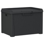vidaXL Boîte de rangement de jardin anthracite 125 L PP