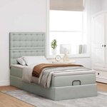 vidaXL Cadre de lit ottoman et matelas gris clair 90x190 cm velours