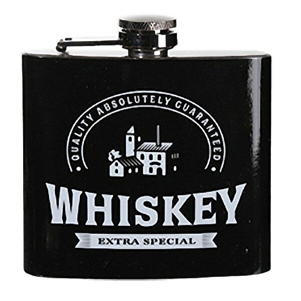 Flasque noire en métal modèle whiskey
