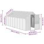 vidaXL Serre avec cadre de base Anthracite Aluminium 9 31 m²