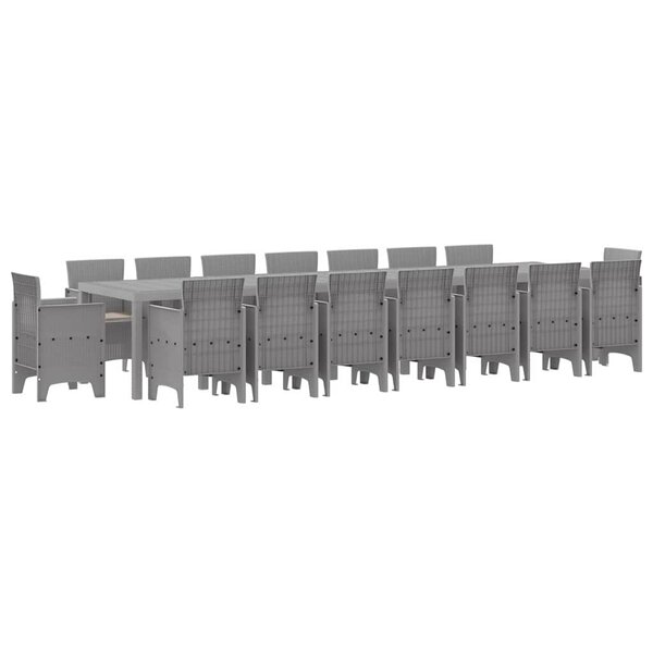 vidaXL Ensemble de salle à manger pour jardin 17 Pièces Gris clair