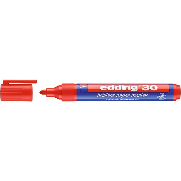Marqueur Papier Encre Brillante 30 Rouge Pointe Ronde 1 5-3 mm EDDING