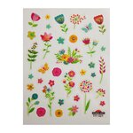 Stickers Fleurs colorés - Paillettes - 1 8 cm