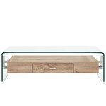 vidaXL Table basse Clair 98 x 45 x 31 cm Verre trempé