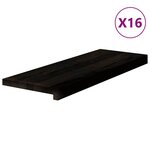vidaXL Marches d'escalier 16 Pièces marron foncé 70x30x2 cm chêne massif