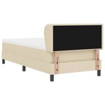 vidaXL Lit avec sommier à ressort et matelas Crème 100x200 cm Tissu