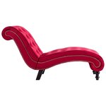 vidaXL Chaise longue Velours Rouge