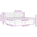 vidaXL Cadre de lit avec matelas Gris foncé 180 x 200 cm Velours