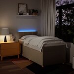 vidaXL Sommier à lattes de lit avec matelas Crème 100x200 cm Tissu