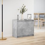 vidaXL Buffet avec LED gris béton 72x34x61 cm bois d'ingénierie