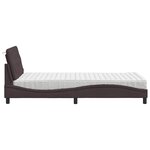 vidaXL Lit avec matelas marron foncé 100x200 cm tissu