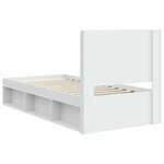 vidaXL Cadre de lit avec rangement et tête de lit Blanc 100 x 200 cm