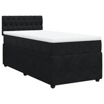 vidaXL Sommier à lattes de lit et matelas Noir 80x200 cm Velours