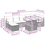 vidaXL Ensemble de canapé de jardin avec coussin 8 Pièces Noir Poly rotin