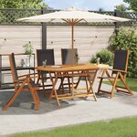 vidaXL Chaises de jardin pliantes lot de 4 acacia massif et textilène
