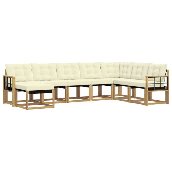 vidaXL Ensemble de canapés d'extérieur 8 pc Blanc et crème