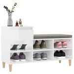 vidaXL Armoire à chaussure Blanc brillant 102x36x60 cm Bois ingénierie