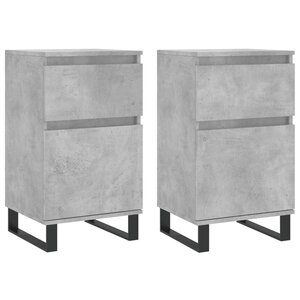 vidaXL Buffets 2 Pièces gris béton 40x35x70 cm bois d'ingénierie