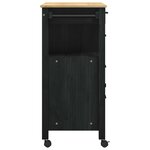 vidaXL Chariot de cuisine Uni Noir 84 x 40 x 88 5 cm