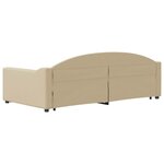 vidaXL Lit de jour avec lit gigogne crème 100x200 cm tissu