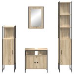 vidaXL Ensemble de mobilier de salle de bain 4 Pièces Chêne sonoma