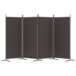 vidaXL Cloison de séparation 4 panneaux Marron 346x180 cm Tissu