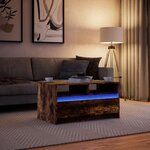 vidaXL Table basse avec lumières LED chêne fumé ois d'ingénierie