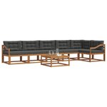 vidaXL Ensemble de canapés d'extérieur 7 Pièces Naturel et Anthracite