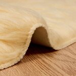 vidaXL Tapis en Peau de Mouton Synthétique Crème 120 x 120 cm
