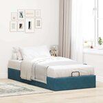vidaXL Cadre de lit ottoman sans matelas bleu foncé 90x190 cm velours