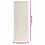 vidaXL Tapis ZIZUR crème 80x200 cm aspect de jute intérieur extérieur