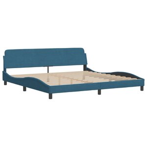vidaXL Cadre de lit Dover bleu 200x200 cm velours