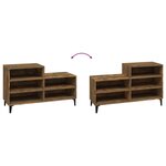 vidaXL Armoire à chaussures Chêne fumé 102x36x60 cm Bois d'ingénierie