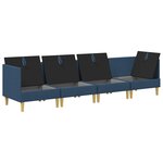 vidaXL Canapé modulaire avec rangement 4 Pièces Bleu Tissu