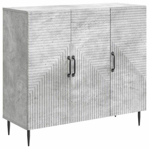 vidaXL Buffet Gris béton 89 x 34 5 x 80 cm Bois d'ingénierie