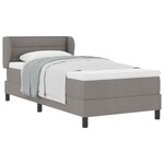 vidaXL Lit à ressorts avec matelas Taupe 90 x 200 cm tissu