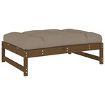 vidaXL Salon de jardin 5 Pièces avec coussins marron miel bois massif