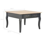 vidaXL Table basse Noir 80 x 80 x 50 cm Bois