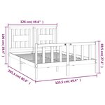 vidaXL Cadre de lit sans matelas blanc bois de pin massif 120x200 cm